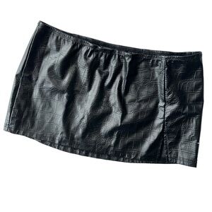 SXY WOMEN'S CROCIDILE TEXTURE FAUX LEATHER  MINI SKIRT